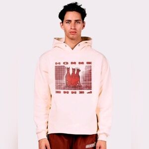 NWOT Homme Femme Cream Doberman Hoodie